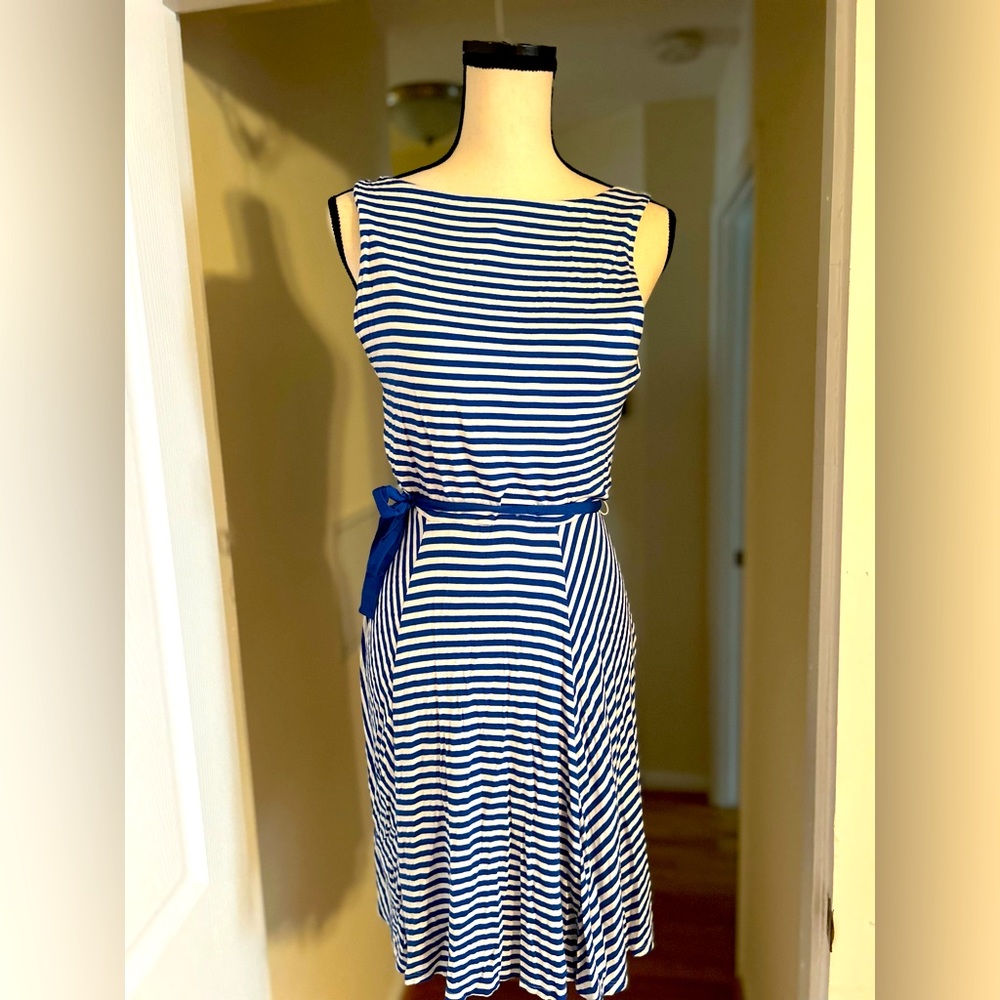 Elle dress blue and white stripe - Size Small